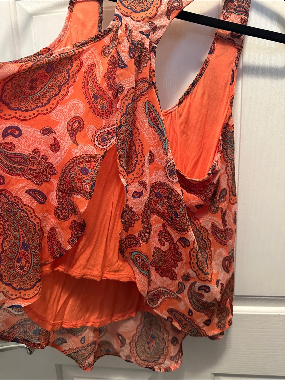 Ambiance Orange Paisley Racerback Tank - Picture 4 of 4